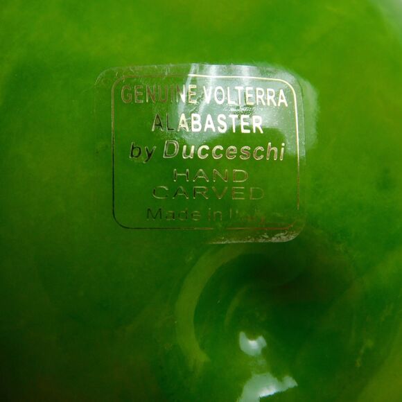 Volterra Alabaster Green Apple By Ducceschi, Italy Handcarved Heavy Marble EUC - Picture 4 of 7